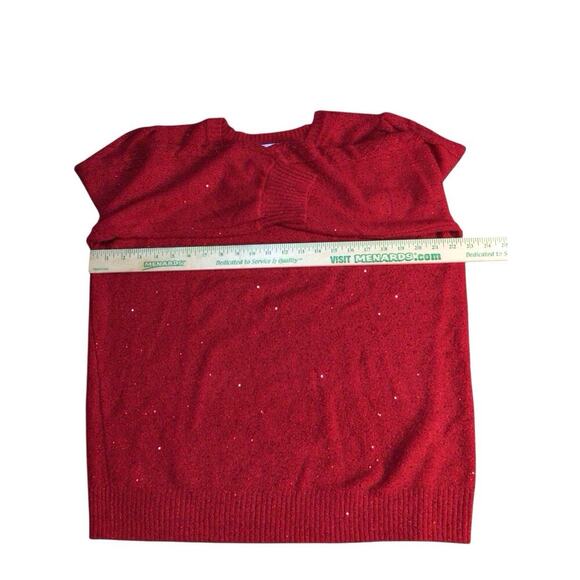 Liz Claiborne Sequin Red Sweater Size 0X - Picture 8 of 10